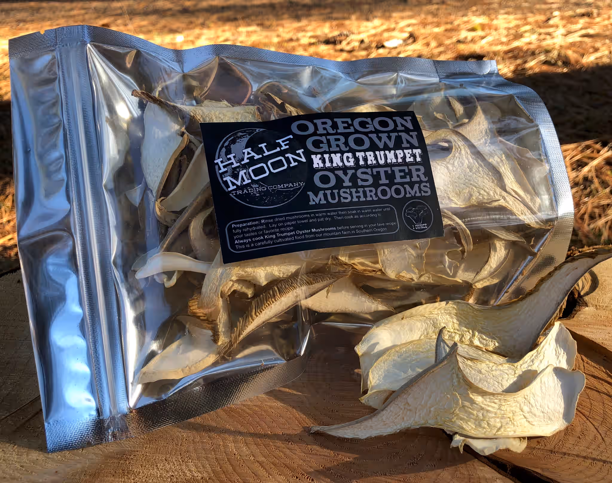 Dried King Trumpet Oyster Mushrooms - Pleurotus eryngii, Oregon Grown