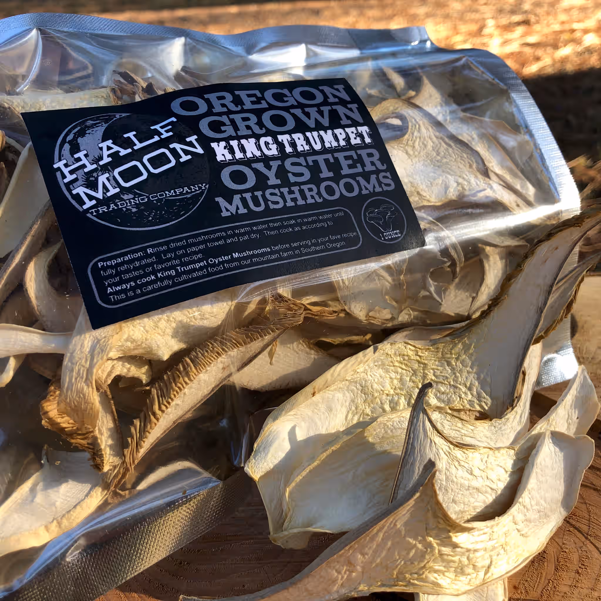 Dried King Trumpet Oyster Mushrooms - Pleurotus eryngii, Oregon Grown