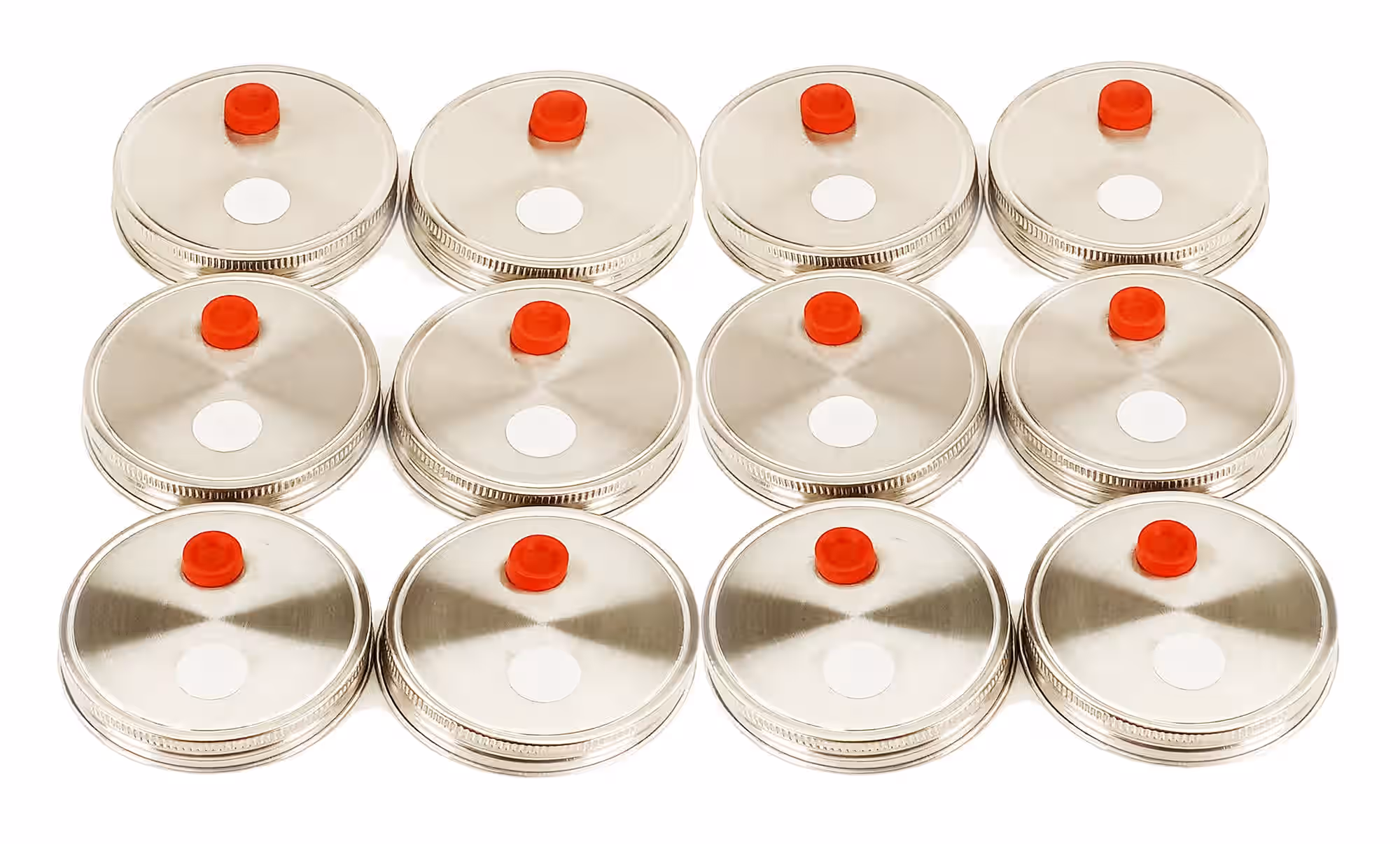 12 Pack Stainless Steel Mushroom Mason Jar Lids for Grain Spawn Wide Mouth Metal