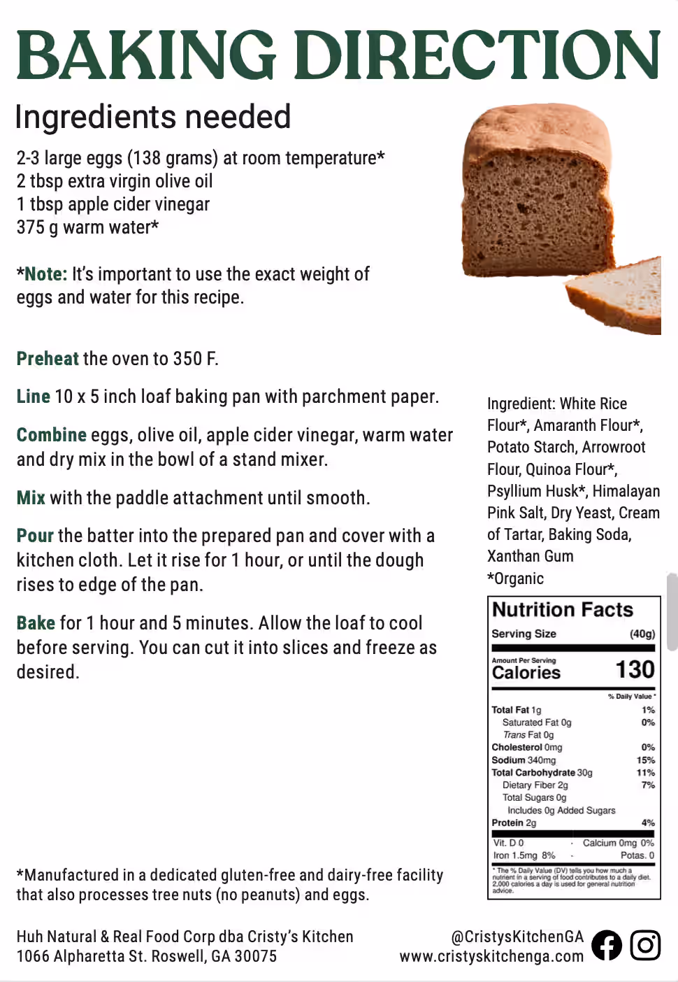 Sandwich Bread Mix Cristy's Kitchen