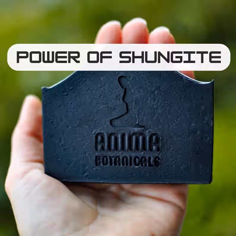 Detoxifying Shungite Deep Cleansing Black Soap Bar (Unscented) For Troubled Acne Prone Skin, Natural Oils, Rich Mineral and Moroccan Clay, Odor Control, Vegan, 100% Natural, Women & Men 3.5 Oz