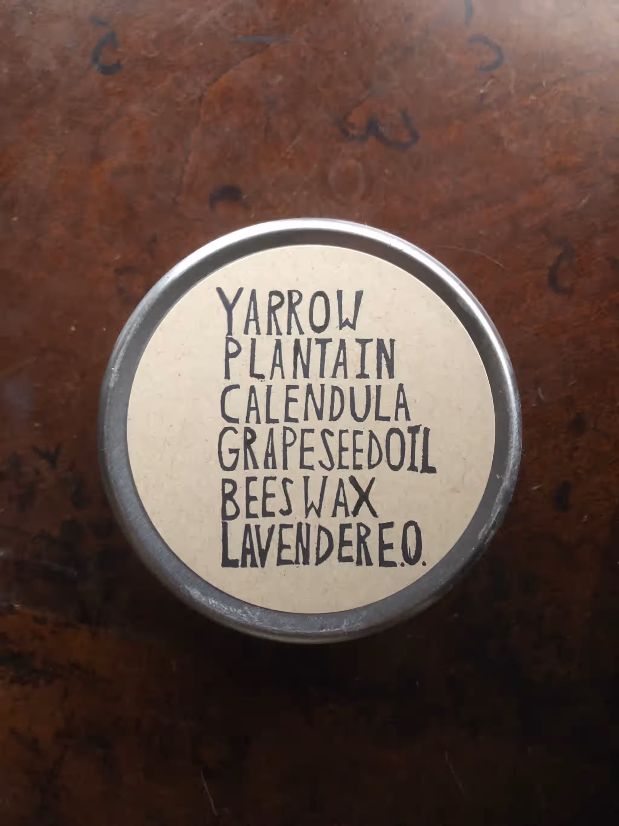 first aid salve- plantain, yarrow + calendula