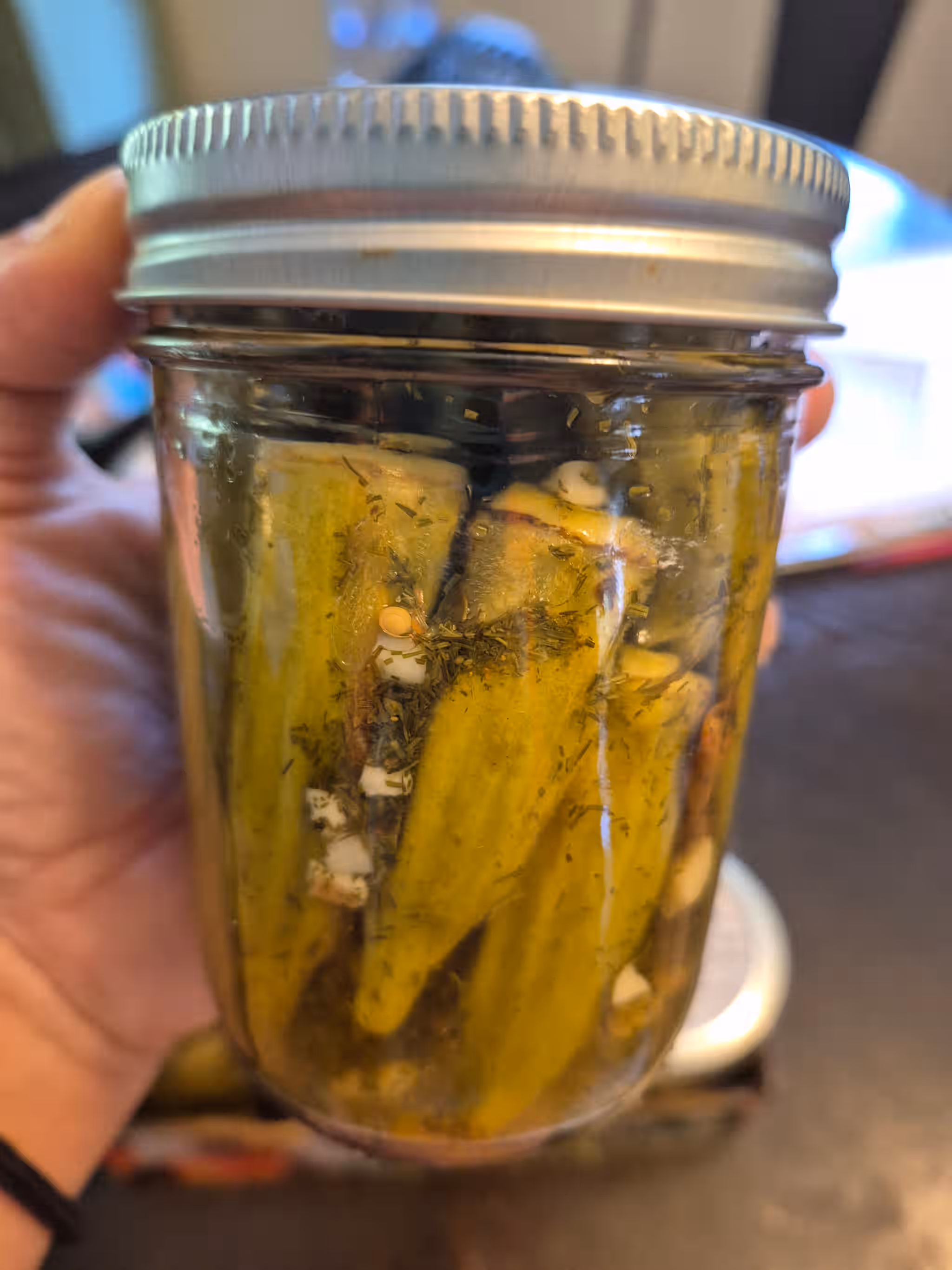 Georgia Grown Pickled Okra made with Fire Cider