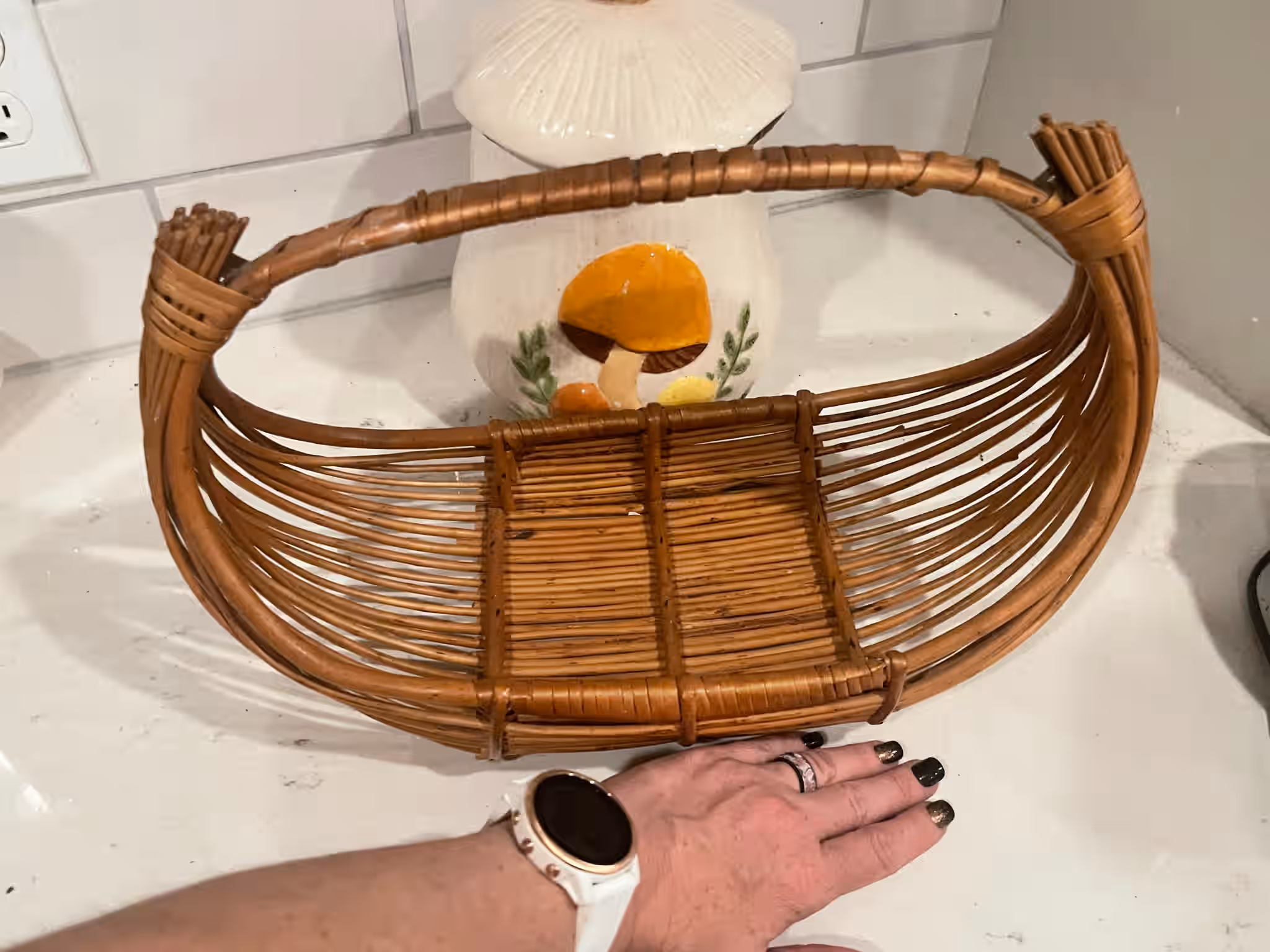 Vintage Boat Shaped Gathering Basket