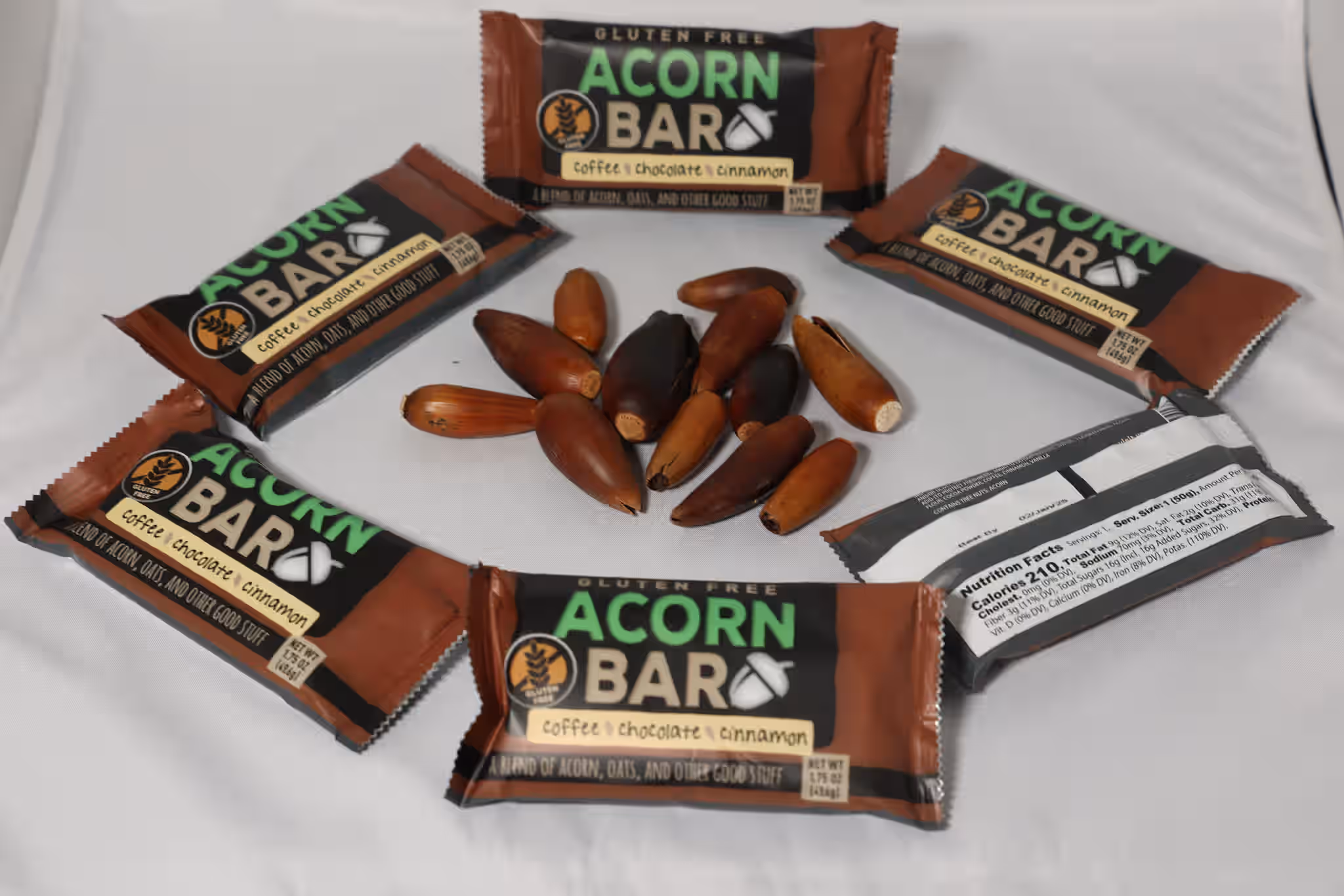 Acornbar - Coffee, Chocolate, Cinnamon - 6 pack