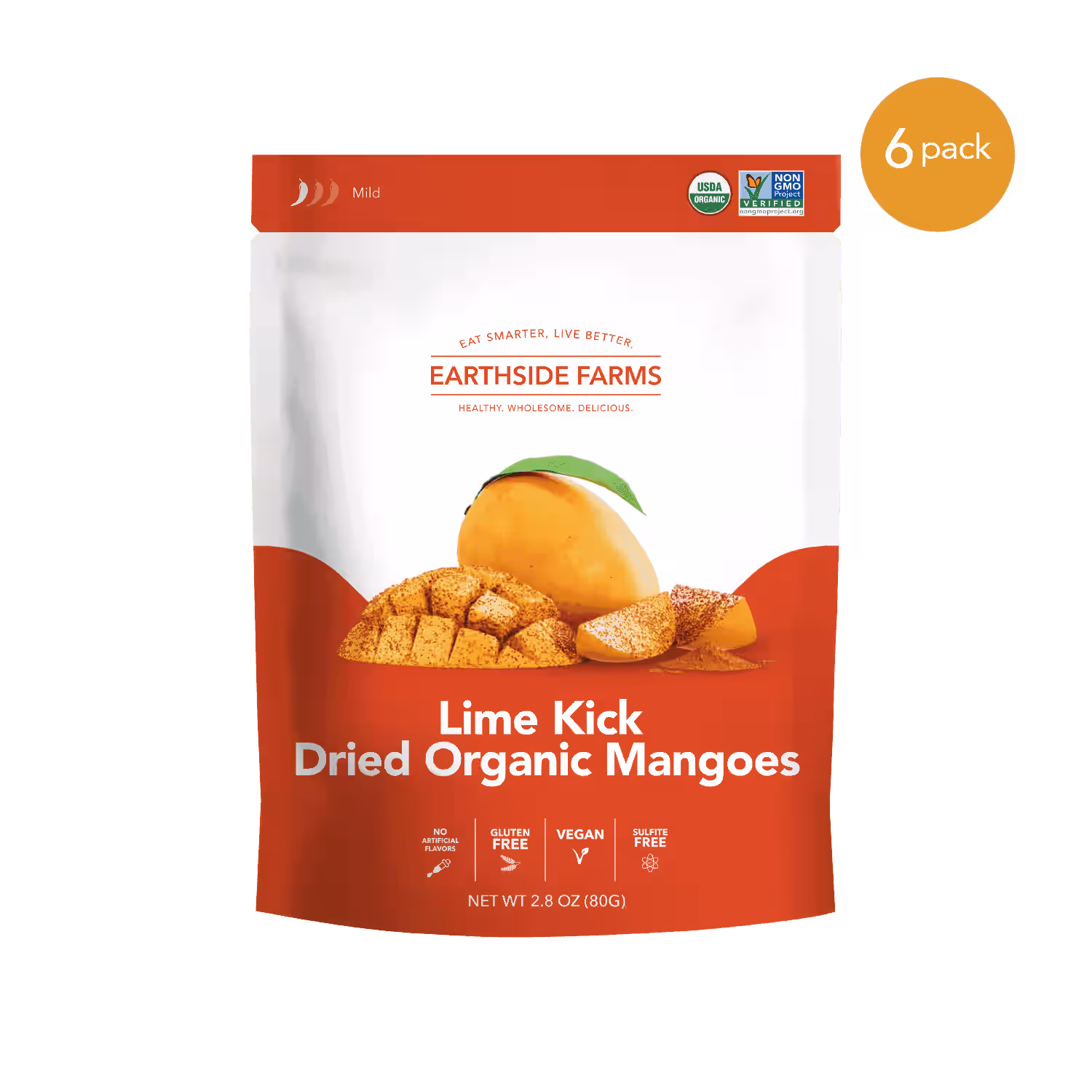 Lime Kick Dried Organic Mangoes 2.8oz - 6 pack