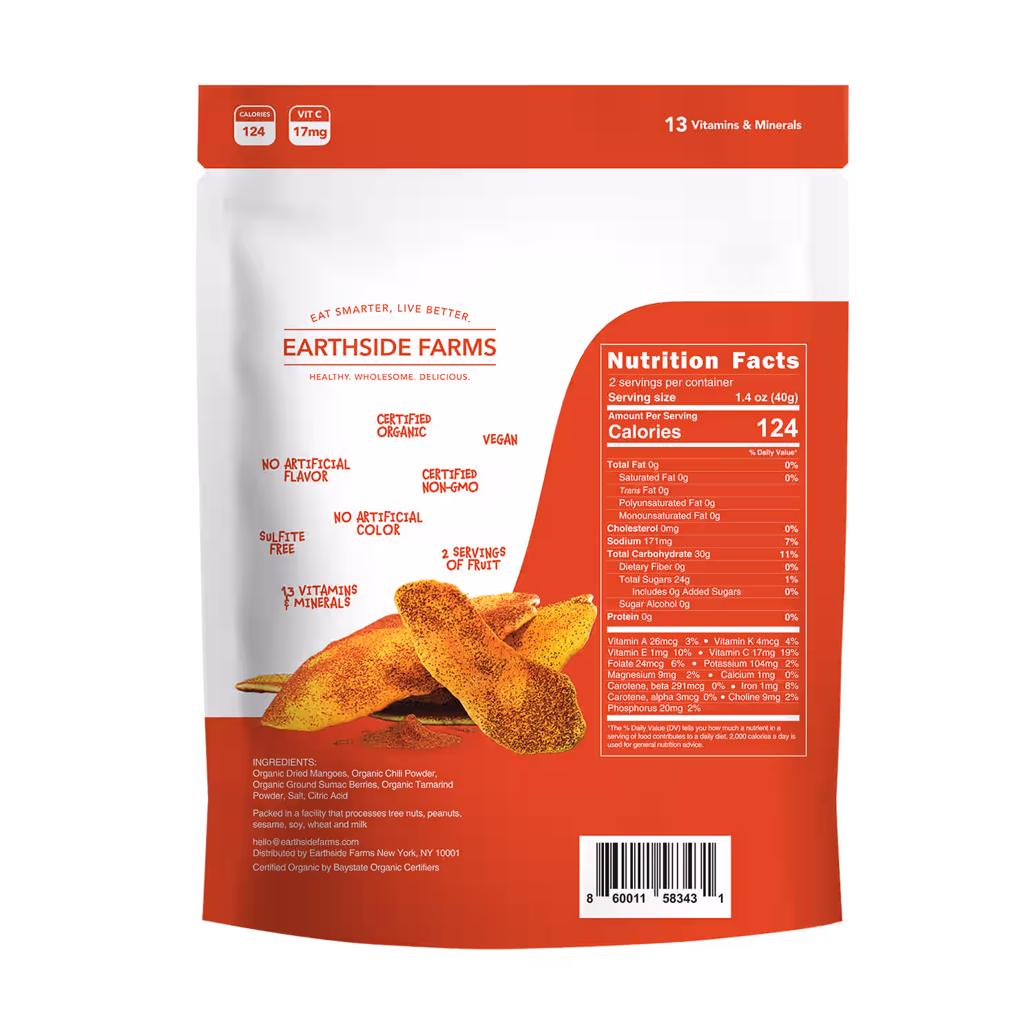 Lime Kick Dried Organic Mangoes 2.8oz - 6 pack