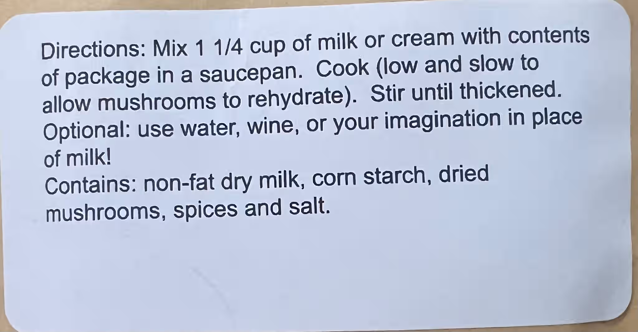 Creamy Mushroom Soup Mix