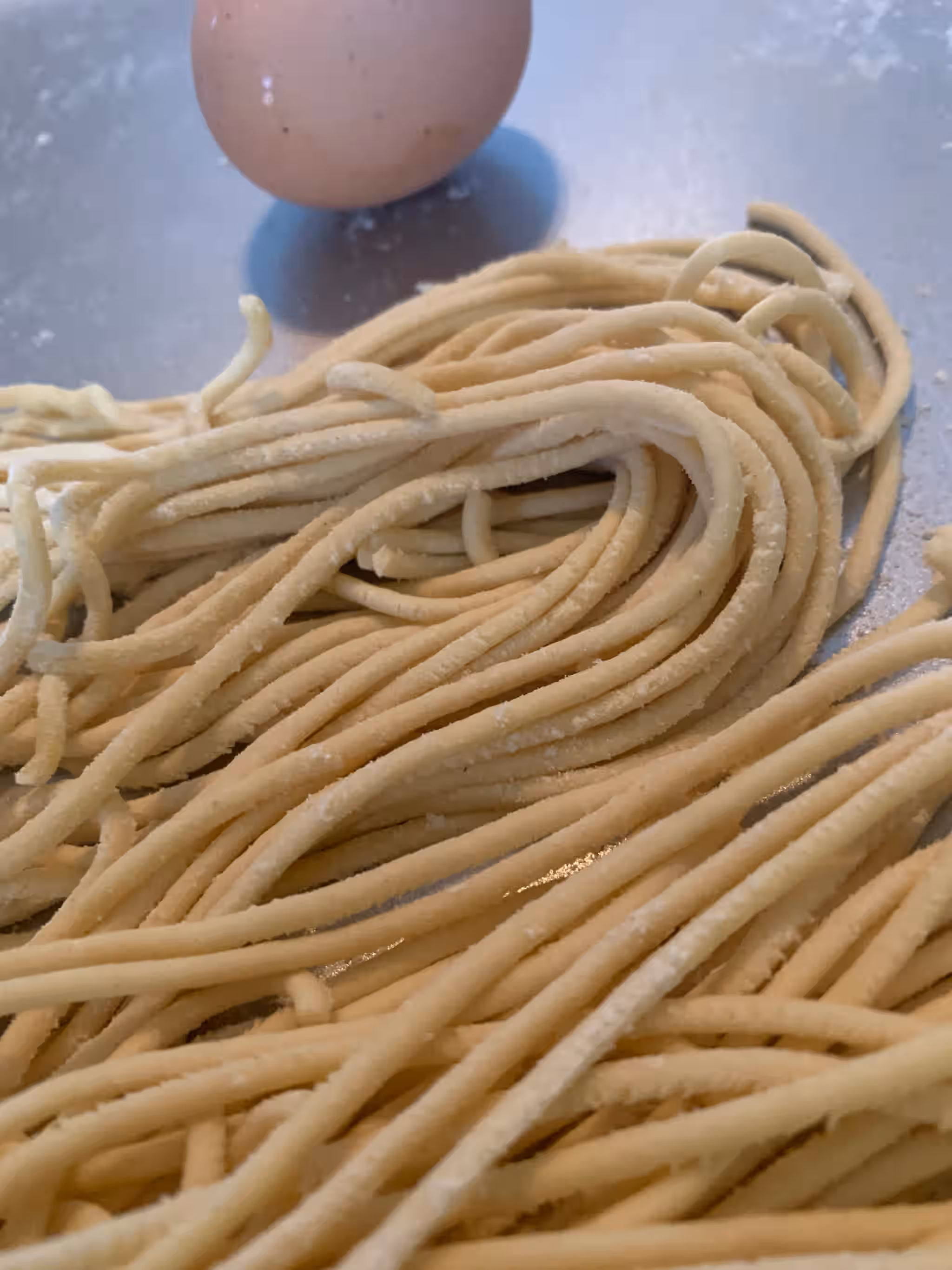 Made-To-Order Farm Fresh Egg Bigoli (Thick Spaghetti)