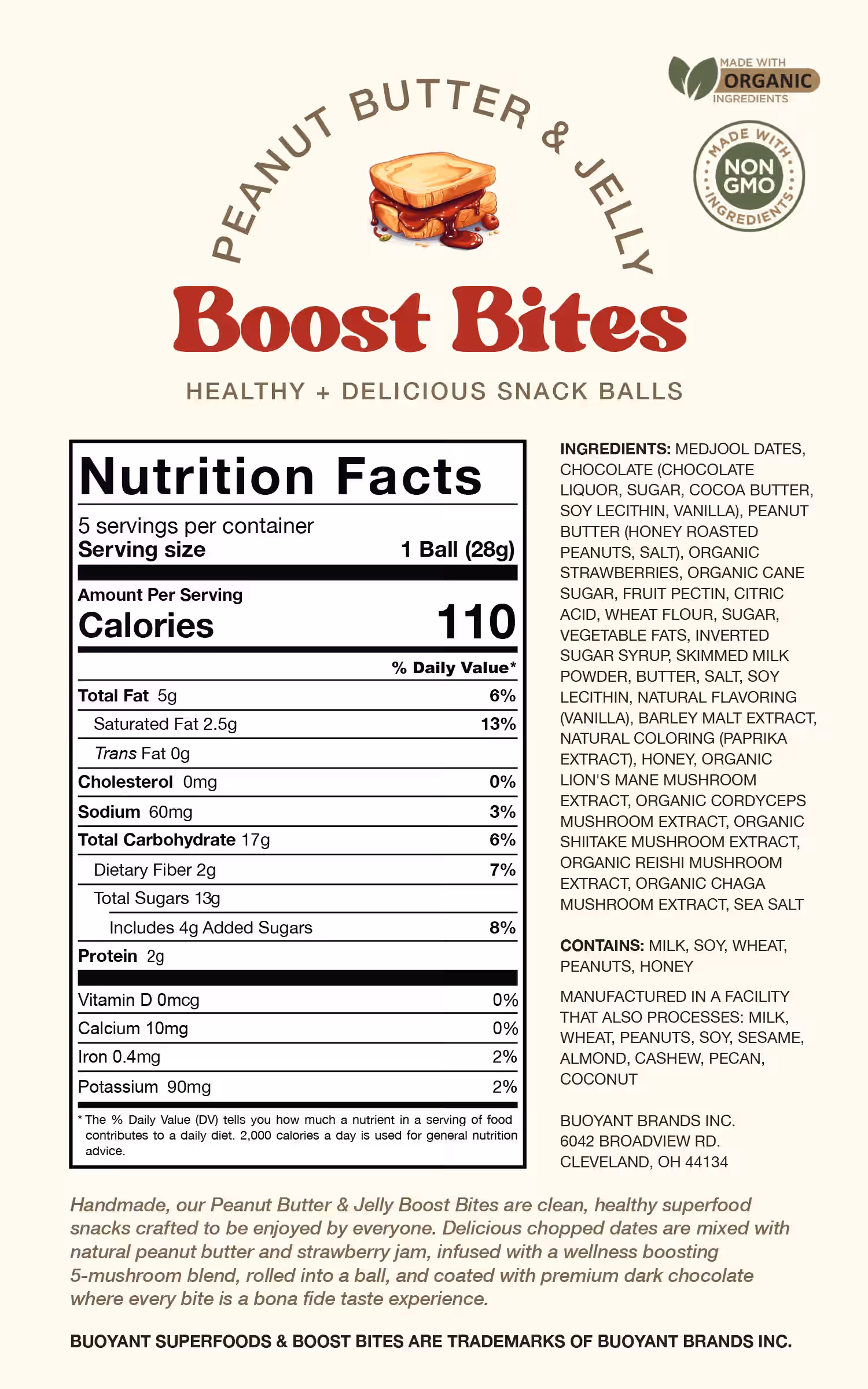 Peanut Butter & Jelly BOOST BITES Snack Balls