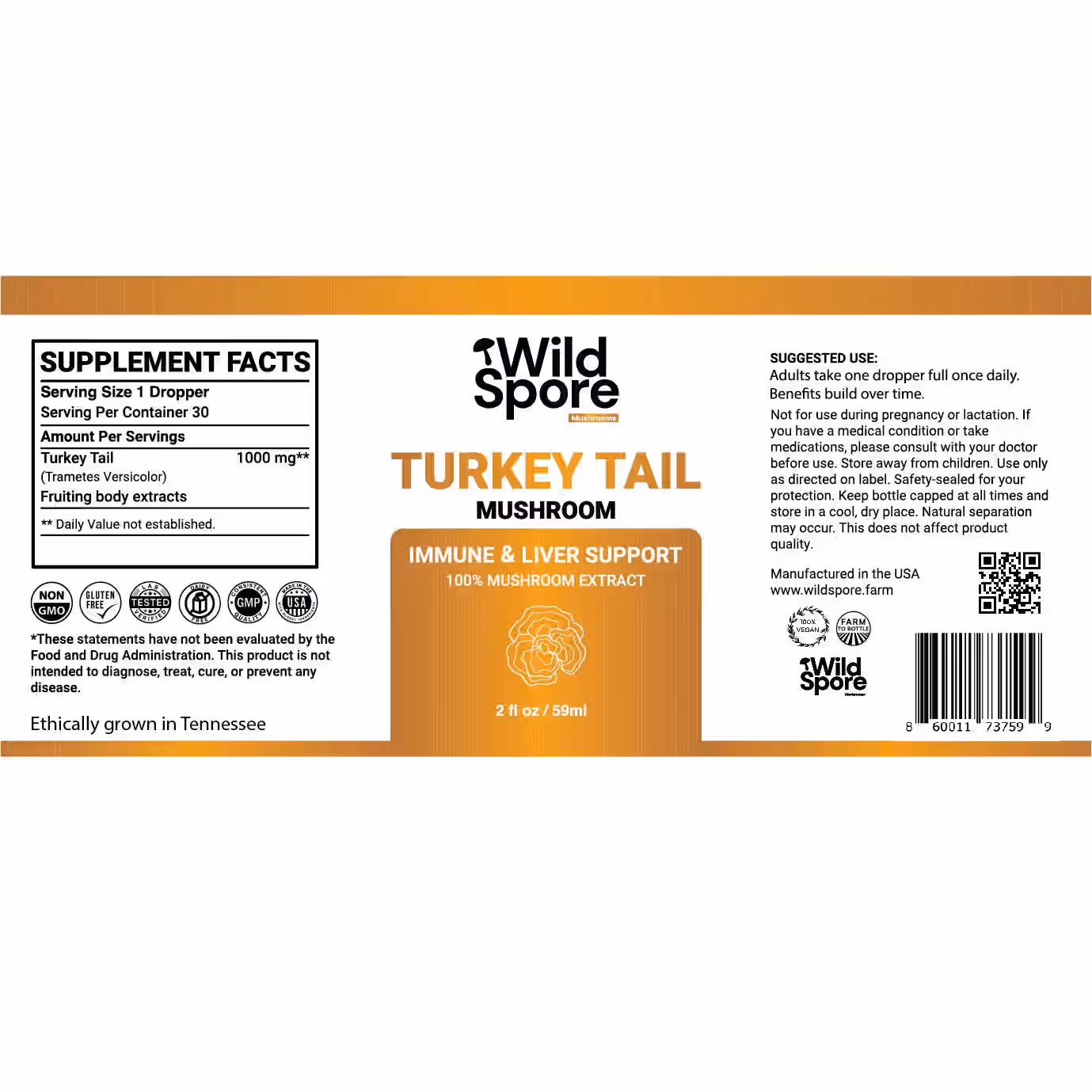 Organic Turkey Tail Mushroom Tincture 5 Organic Turkey Tail Mushroom Tincture