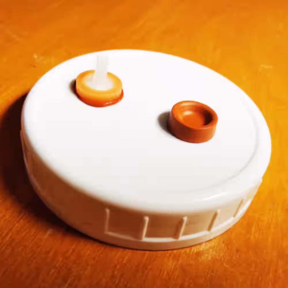 12 Liquid Culture Jar Lids - Regular Mouth - Autoclavable Plastic Wide Mouth with Heavy Duty Injection Port - 70mm
