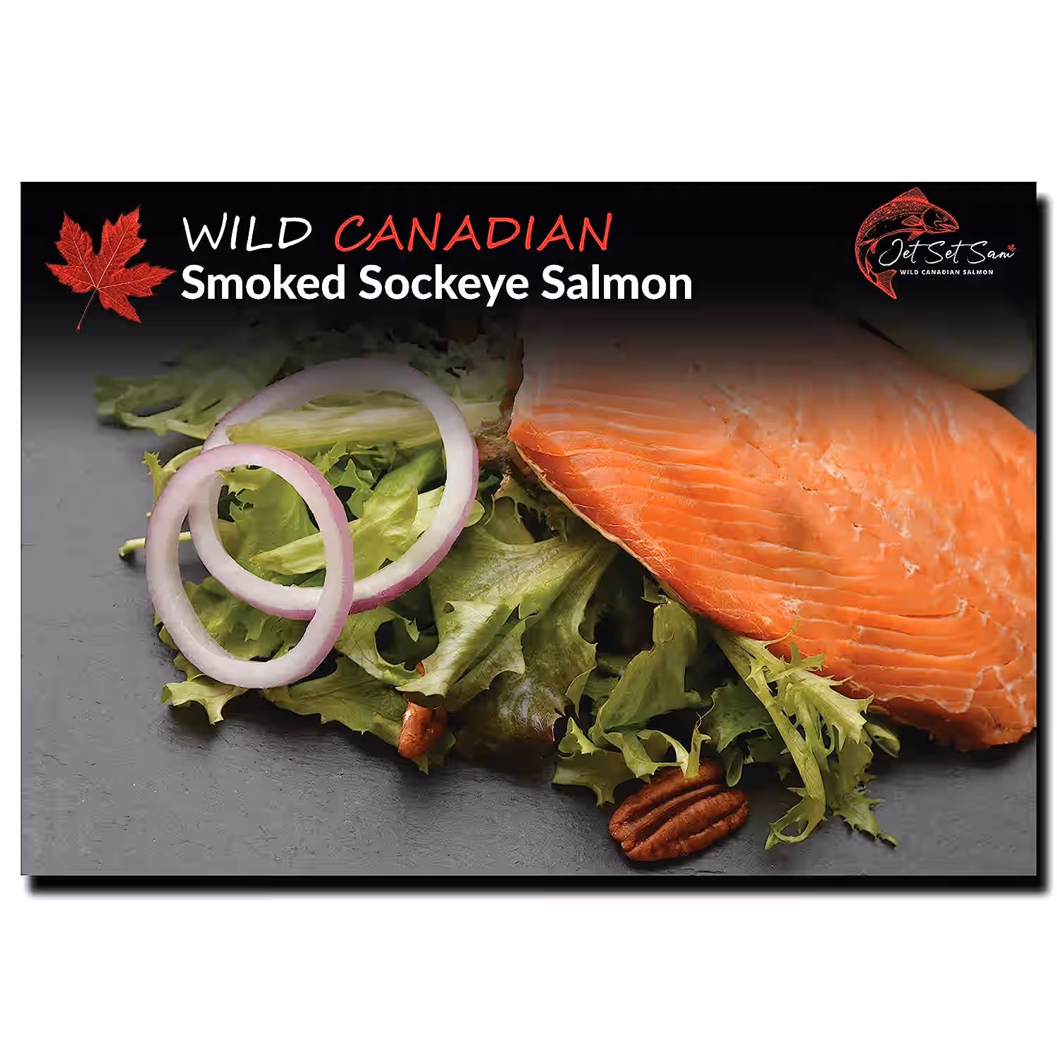 Premium Quality Wild Canadian Pacific Smoked Sockeye Salmon Fillet Gift