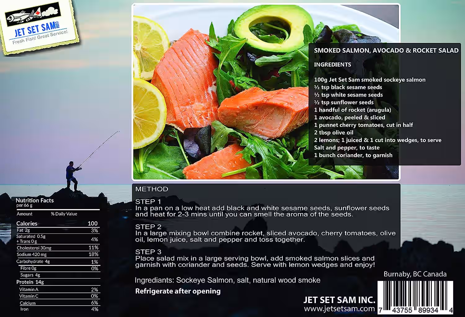 Premium Quality Wild Canadian Pacific Smoked Sockeye Salmon Fillet Gift